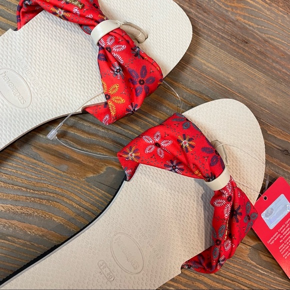 Havaianas Red Fabric Flip Flops - Picture 4 of 7